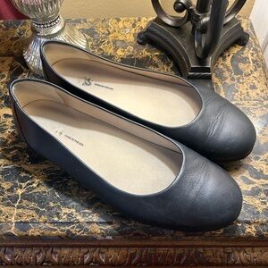 SAS Scenic Black Leather Ballet Flat Slip On 12M